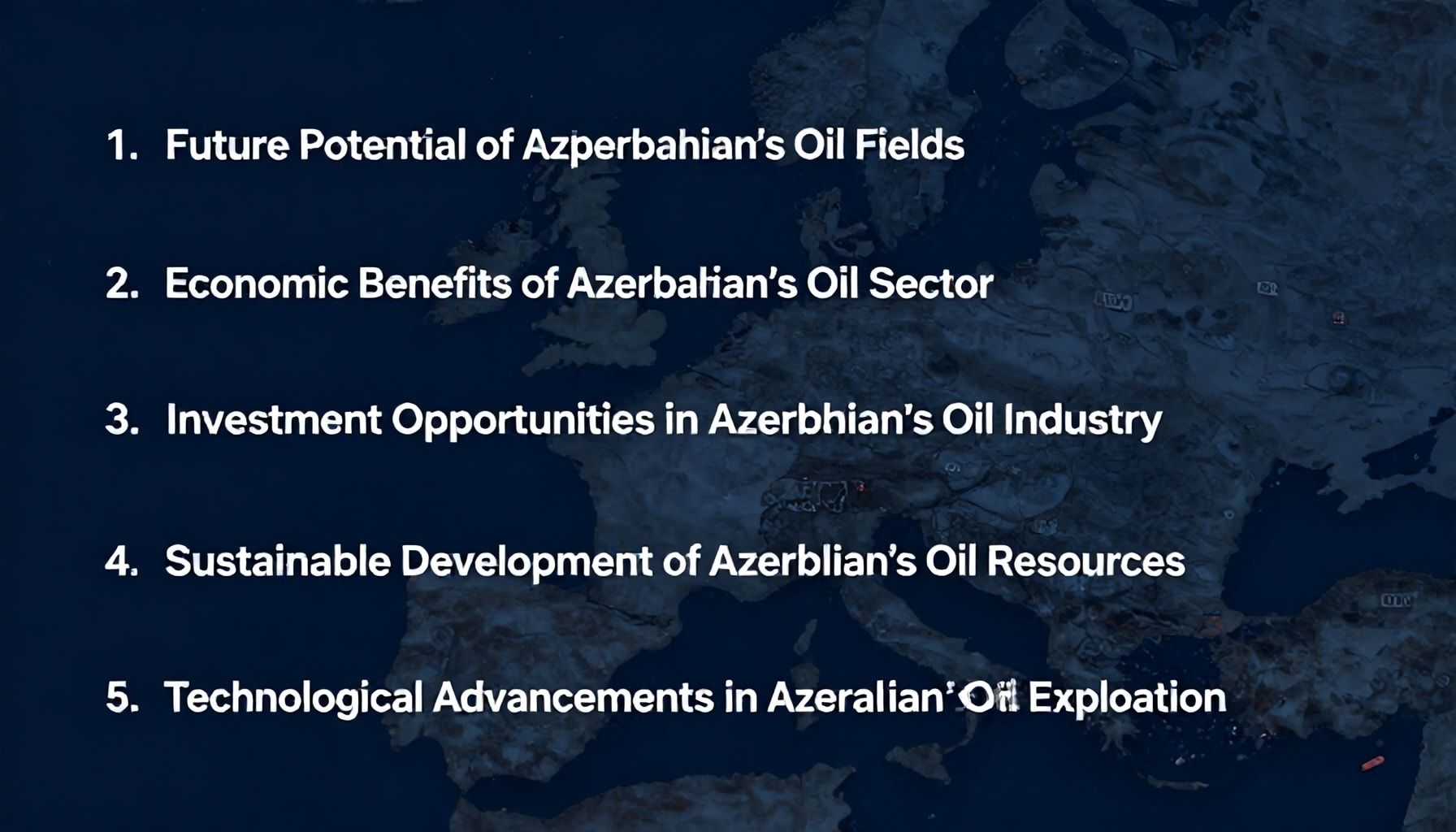 Azərbaycanın neft sahələrinin gələcək potensialı və iqtisadi faydaları" üçün 5 altbaşıq:*
